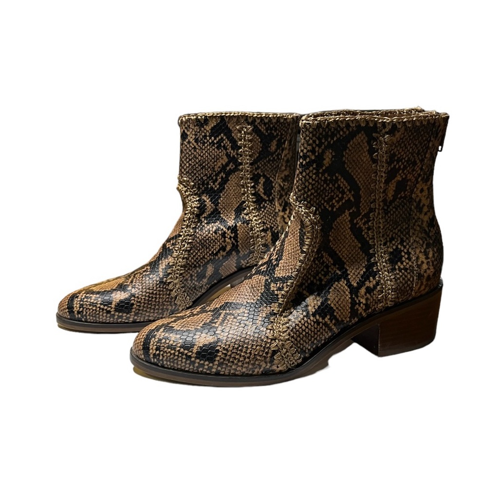Chelsea & Violet Leather Snakeskin Print Boots